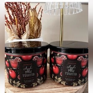 New Goose Creek 3 Wick Candle Set Of 2 Apple Pom Twister